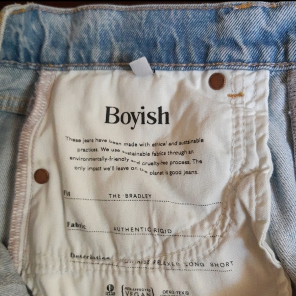 Boyish High Waisted Relaxed Fit Organic Cotton & Tencel Blend Bermuda Sh… - Picture 9 of 16